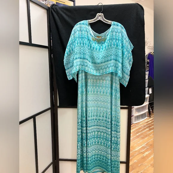 Ruby Rd blue flowy maxi dress - Picture 1 of 2